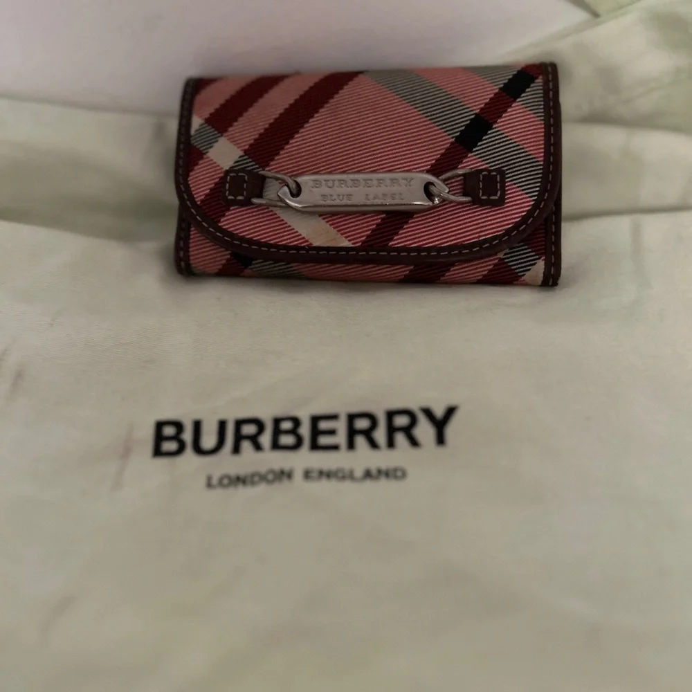Burberry Pink and Black Checkered key case/card holder - Picture 1 of 6